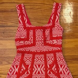 Maeve red-and-white patterned dress
